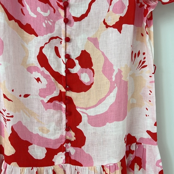 Elliatt Red Pink Floral Dress Size M - Picture 6 of 9